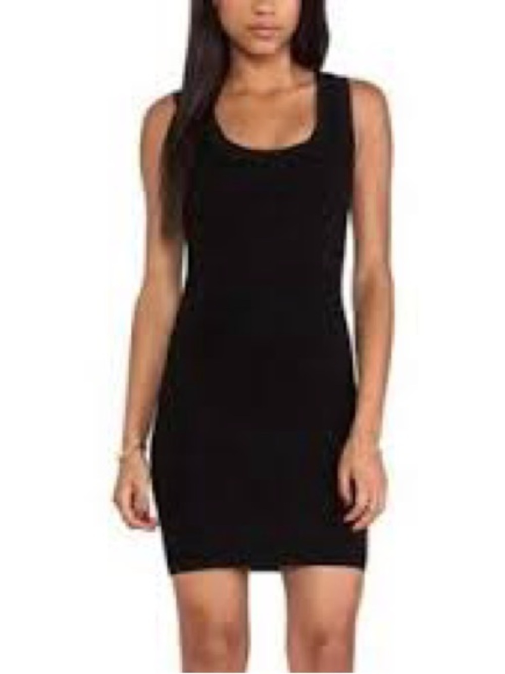 Torn by Ronny Kobo Black Scoop Neck Mini Dress